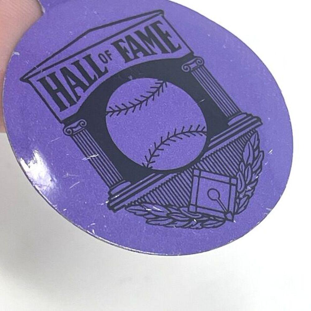 VTG Baseball Hall of Fame Pin Purple Metal Fold Over Tab Pinback Cooperstown NY - Picture 10 of 12